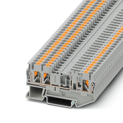 Phoenix Contact Disconnect - Multi-Conductor Terminal Block; PT 2.5-TWIN-TG; 20A; 300V; 1-Level; #26 - #12; Push-In Connection; Gray